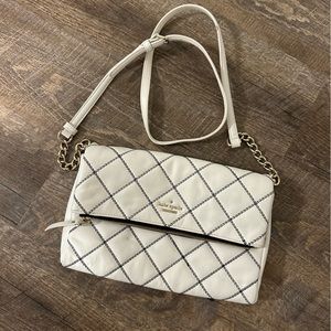 Kate Spade cross body bag, white quilted